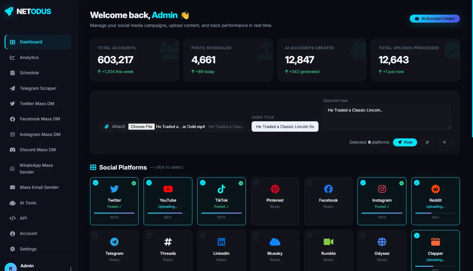 NETODUS Dashboard 1